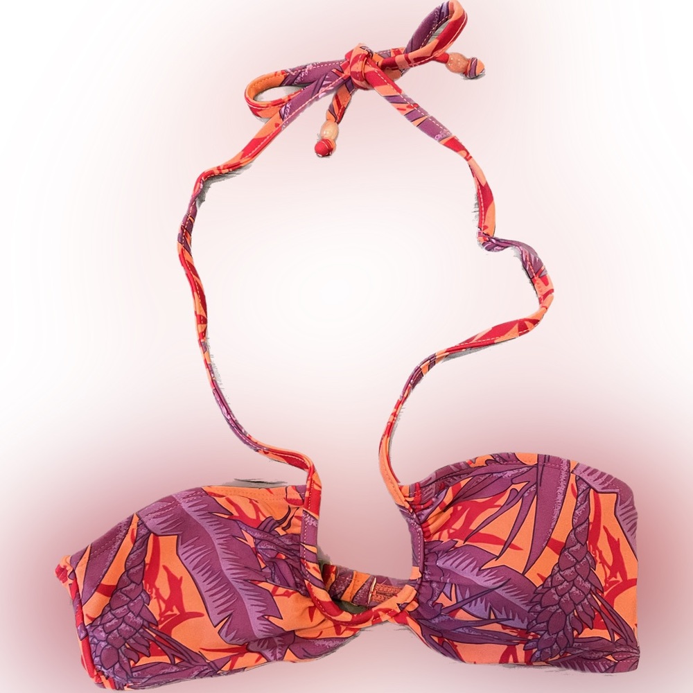 Women’s medium light orange and purple bikini top new without tags, by Old Navy.